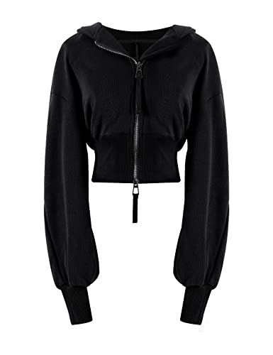 Arssm Women's Cropped Zip-Up Hoodie