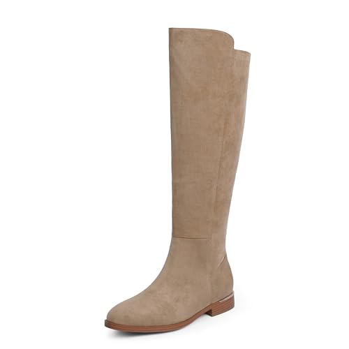 Modatope Tan Suede Knee High Boots