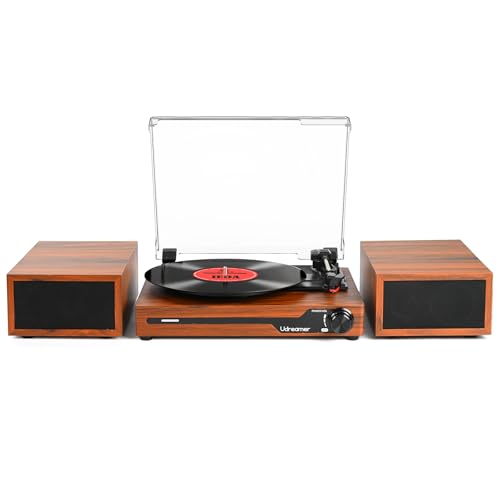 Vinyl Record Player with Bluetooth and Speakers