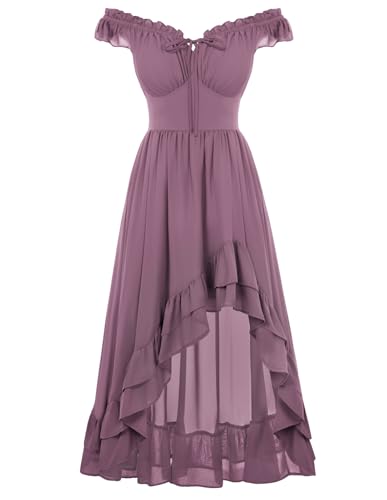 Renaissance Off Shoulder Purple Sundress