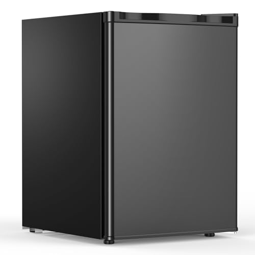 COWSAR Mini Fridge with Freezer, Black
