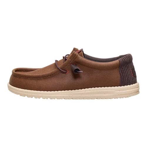 HEYDUDE Wally Waxed Casual Brown Shoes