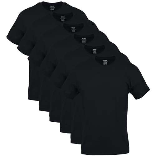 Gildan Men's Crew T-Shirts, Black, X-Large