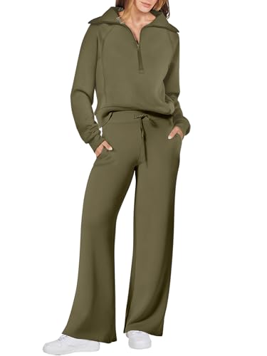ANRABESS Women's Fall Lounge Set Olive