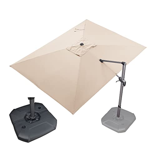 Purple Leaf Patio Umbrella with Base