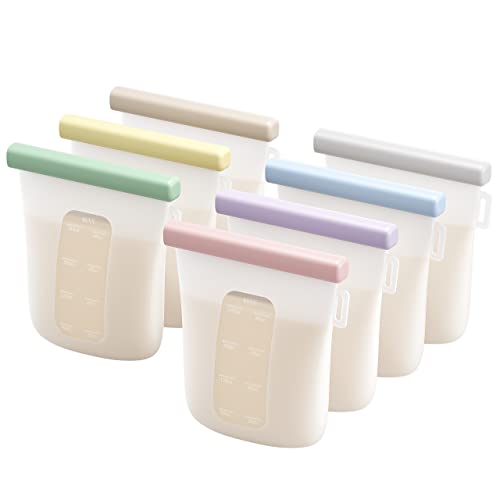 Nuliie Silicone Breastmilk Storage Bags, Reusable 8oz