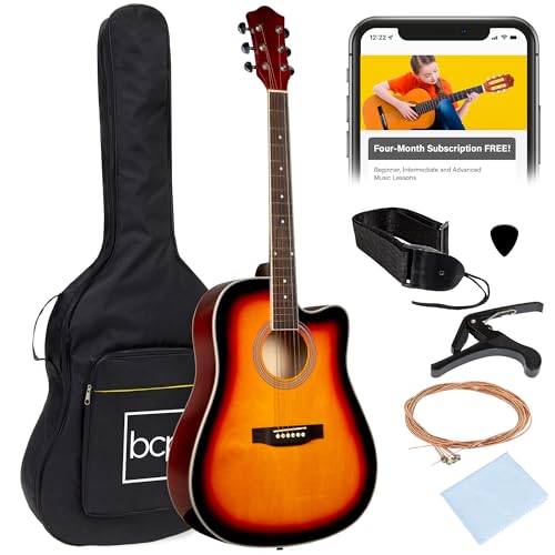 Best Choice Sunburst Beginner Acoustic Guitar Set