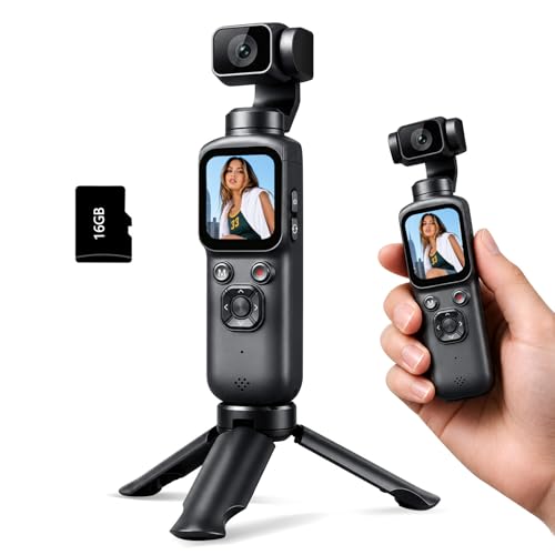 Crxythmenon 4K Vlogging Camera with Rotating Gimbal Lens