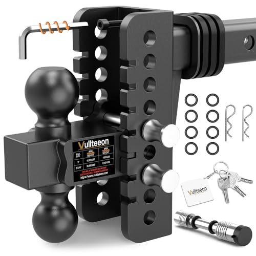 Vullteeon Adjustable Trailer Hitch with Anti-Rattle Design