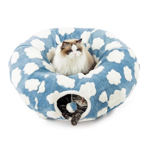 Lesure Cat Tunnel Bed with Washable Cushion