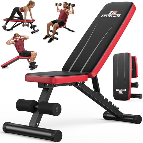 NICEPEOPLE Foldable Adjustable Weight Bench for Home Gym