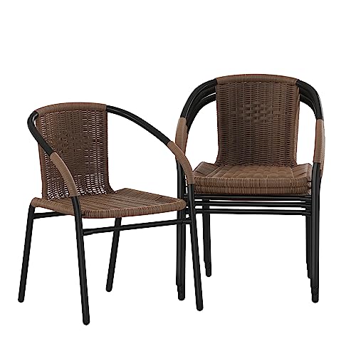 Flash Furniture Lila Rattan Dining Chairs Set