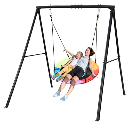 Trekassy 440lbs Swing Set with Saucer Swing