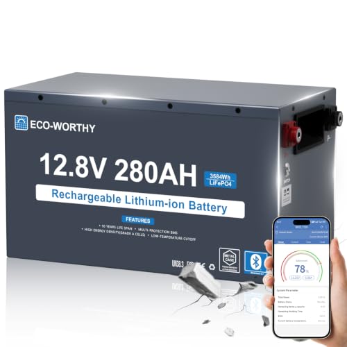 ECO-WORTHY 12V 280Ah LiFePO4 Battery with Bluetooth
