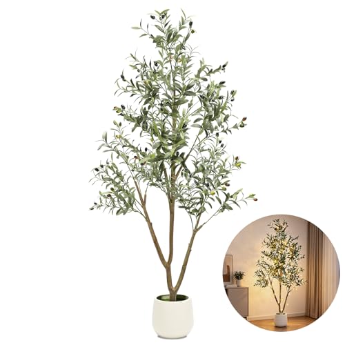 Tneltueb 6FT Artificial Olive Tree with Lights