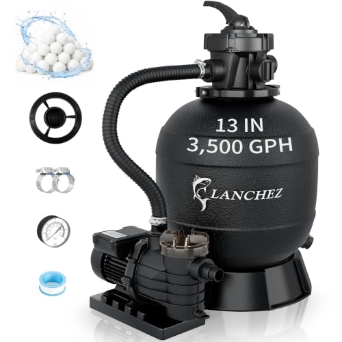 LANCHEZ 13in Sand Filter Pump for Pools