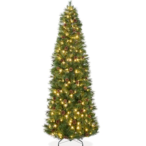 Pre-Lit Scotch Pine Pencil Christmas Tree, 12ft