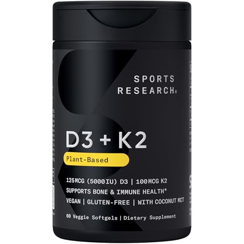 Sports Research Vitamin D3 K2 with Coconut Oil