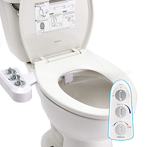 Hibbent Toilet Bidet Attachment Dual Nozzle
