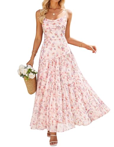 ZESICA Women's Summer Mesh Floral Dress