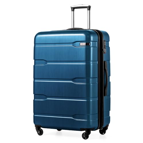 Coolife Expandable Spinner Suitcase Caribbean Blue 28in