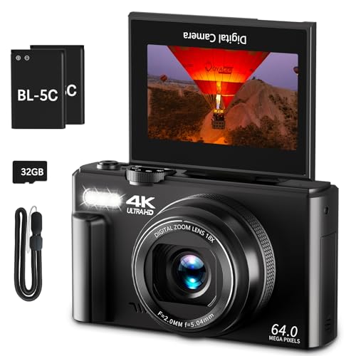 VJIANGER 4K 64MP Vlogging Camera