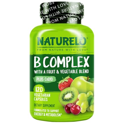 NATURELO Vitamin B Complex with CoQ10 and Methyl Folate