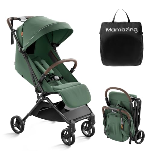 MAMAZING Lightweight Travel Stroller, Carbon Fiber, Green
