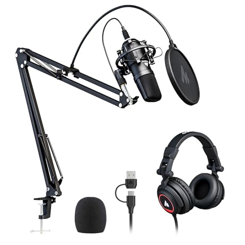 MAONO AU-A04H Podcast Microphone and Headphones Set