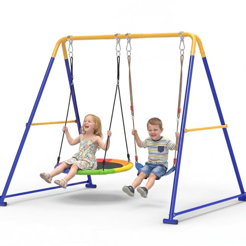 COZEER Heavy-Duty 2-in-1 Swing Set