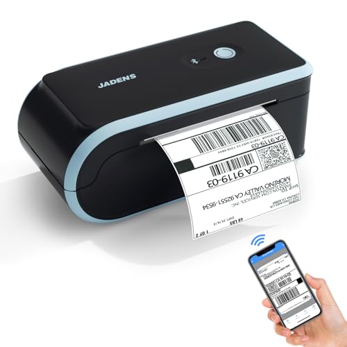 JADENS Bluetooth Thermal Label Printer with Paper Bin