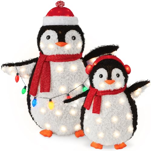 Lighted Penguin Family Christmas Decoration