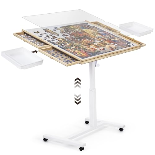 Ropoda Adjustable Jigsaw Puzzle Table with Drawers