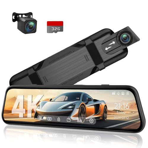 Veement 4K Mirror Dash Cam with Rear Camera