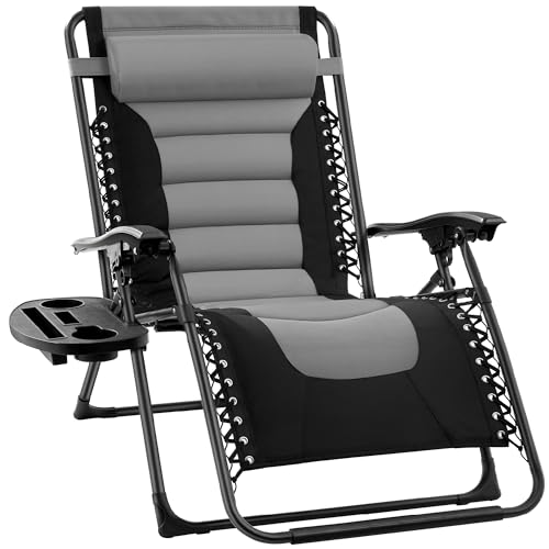 Oversized Padded Zero Gravity Recliner with Tray