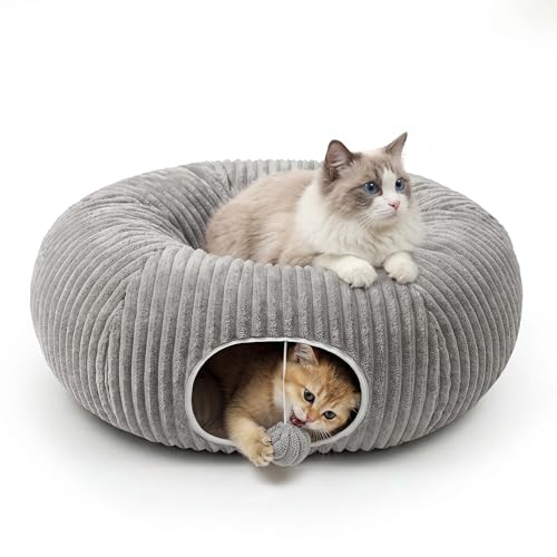 MOYMO Grey Cat Tunnel Bed