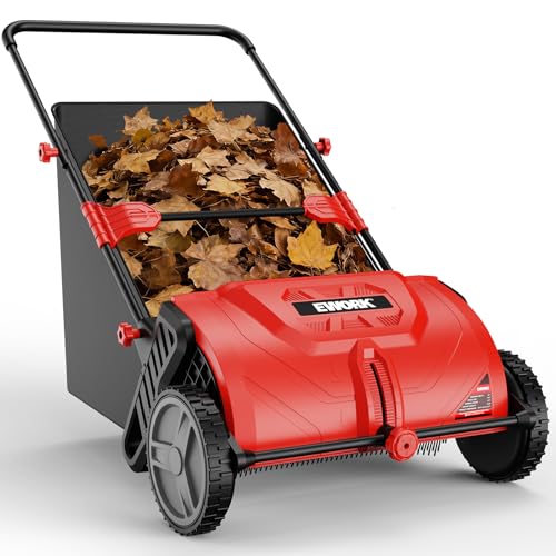 EWORK Lawn Sweeper 26-Inch with Hopper Bag