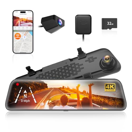 WOLFBOX G840S 12" 4K Mirror Dash Cam