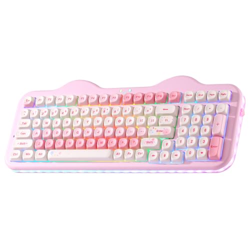 YUNZII C98 Wireless Mechanical Keyboard Pink