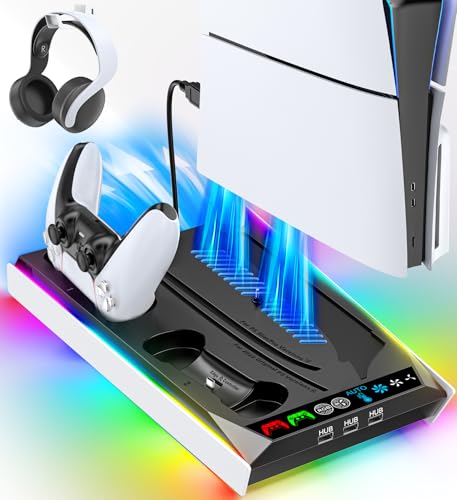 Rysker PS5 Stand with Cooling & Charging