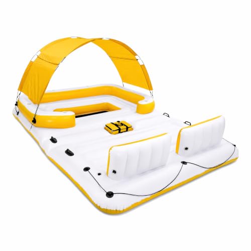 Petrirandity Inflatable Party Island Float for 6 People
