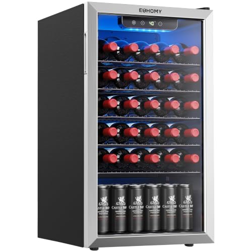 Euhomy Beverage Refrigerator Cooler, 125 Can Mini Fridge
