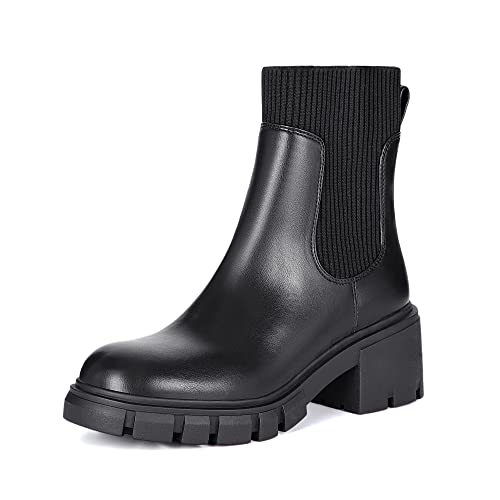 Athlefit Women's Black Chelsea Ankle Boots