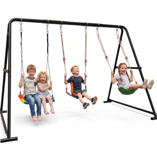 COZEER 3-in-1 Metal Swing Set