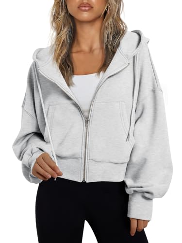 Trendy Queen Women's Cropped Zip Hoodie