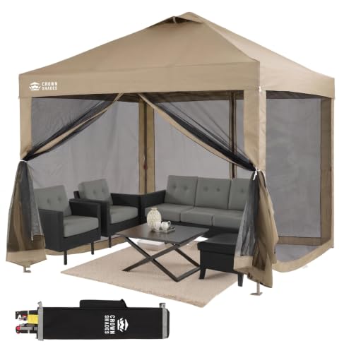 CROWN SHADES Pop Up Canopy Tent Beige