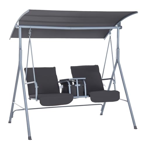 Outsunny 2-Person Outdoor Swing with Canopy