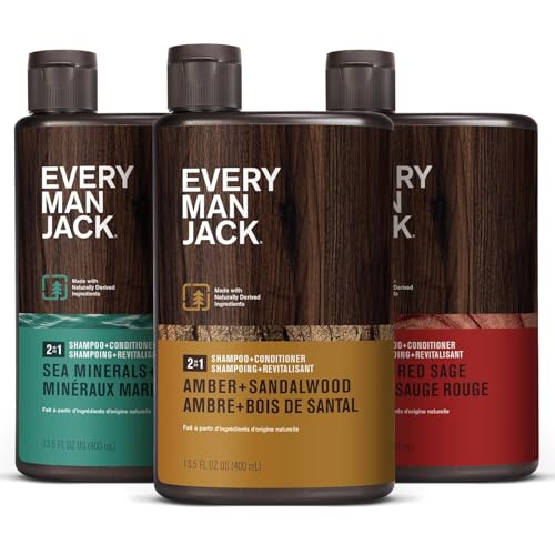Every Man Jack Men's 2-in-1 Shampoo + Conditioner Variety Pack