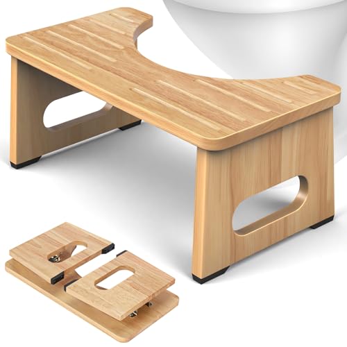 JACNITAD Foldable Bamboo Toilet Stool