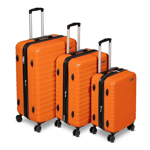 Amazon Basics Hardshell Suitcase Set, Orange